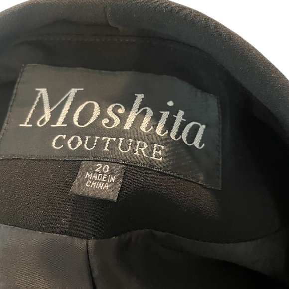 MOSHITA COUTURE Women's Beaded Embellished Black Suit Blazer—SZ.20 - Picture 9 of 9